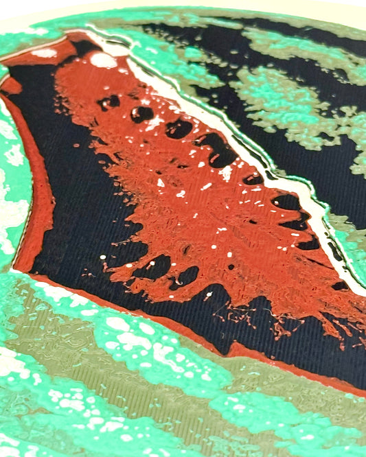 Watermelon of Palestine: Textured Canvas Relief