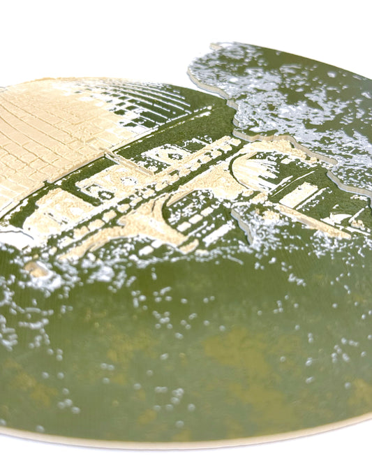 Dome of the Rock: Circular Canvas Relief