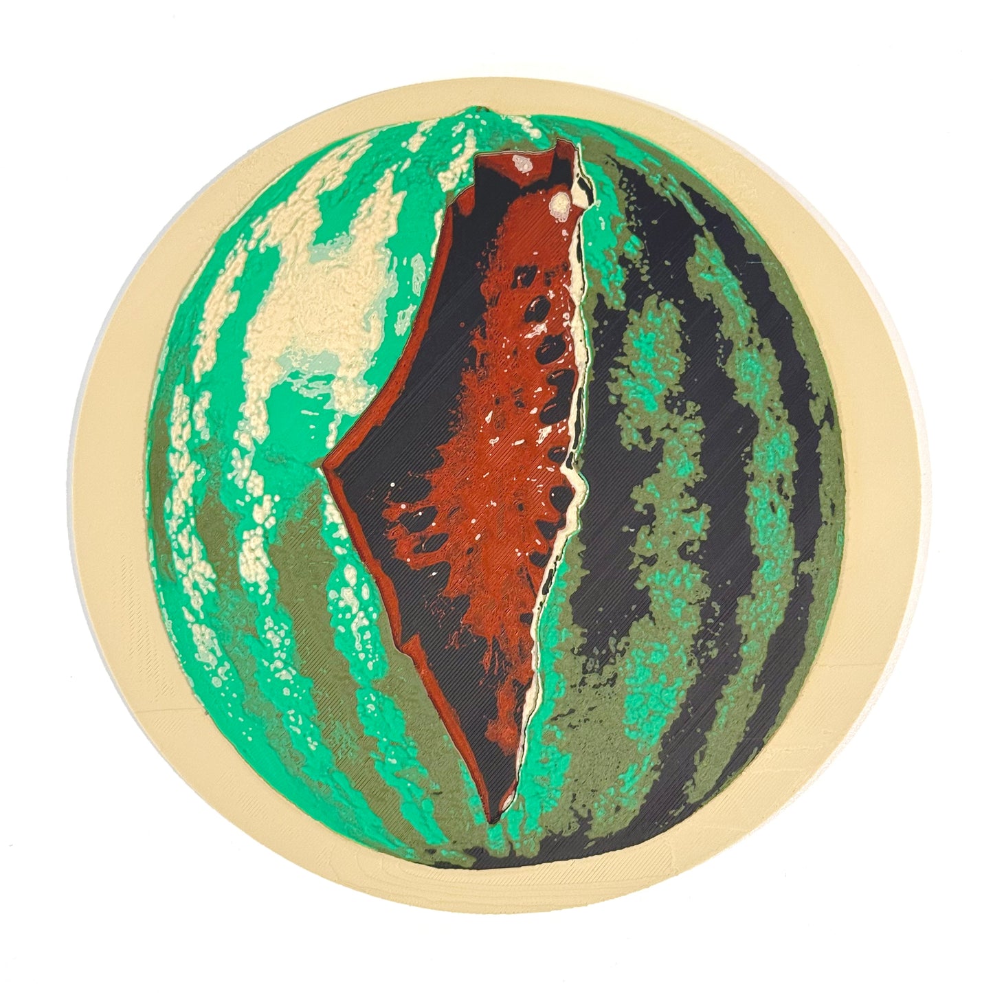 Watermelon of Palestine: Textured Canvas Relief