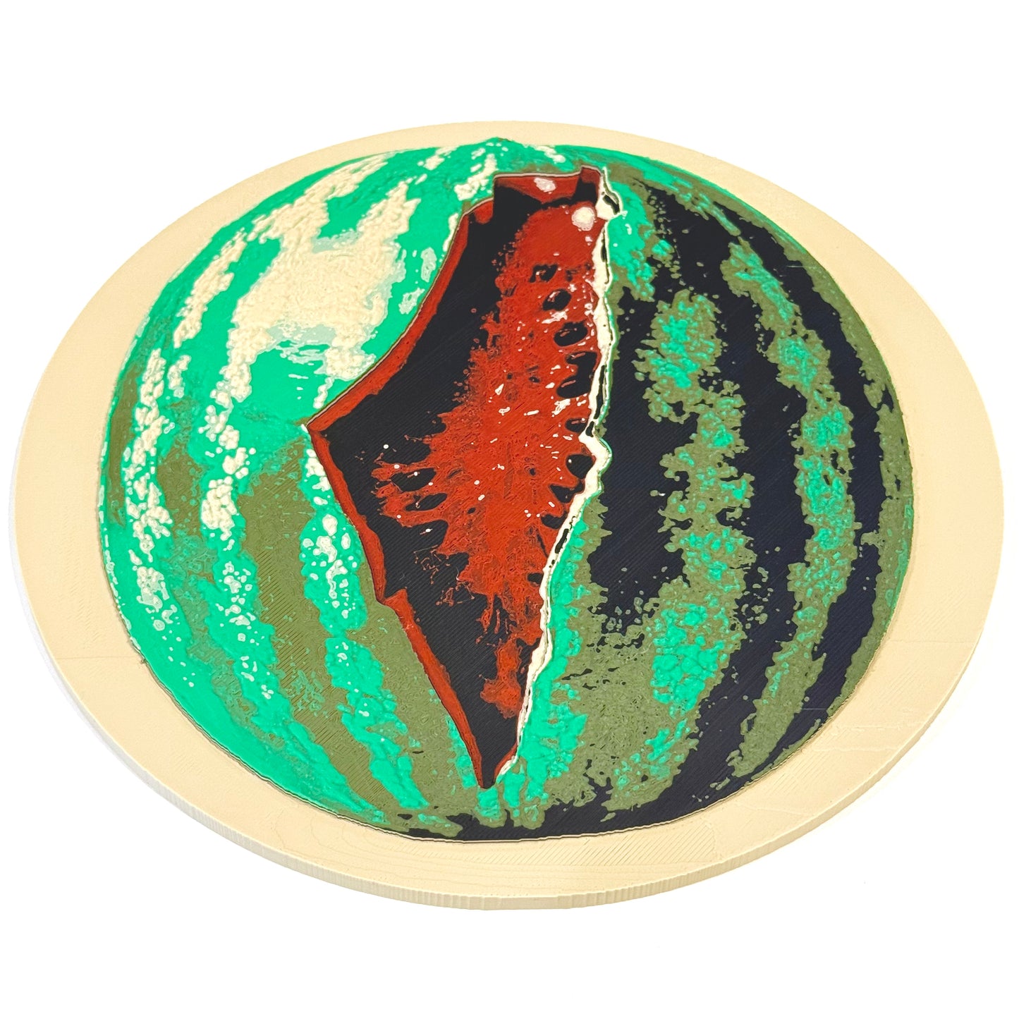 Watermelon of Palestine: Textured Canvas Relief