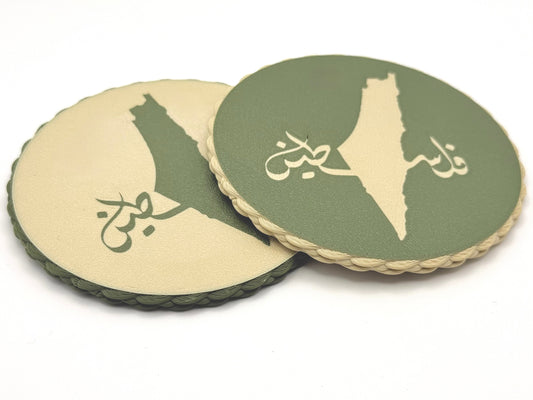 Palestine Map Coasters Set