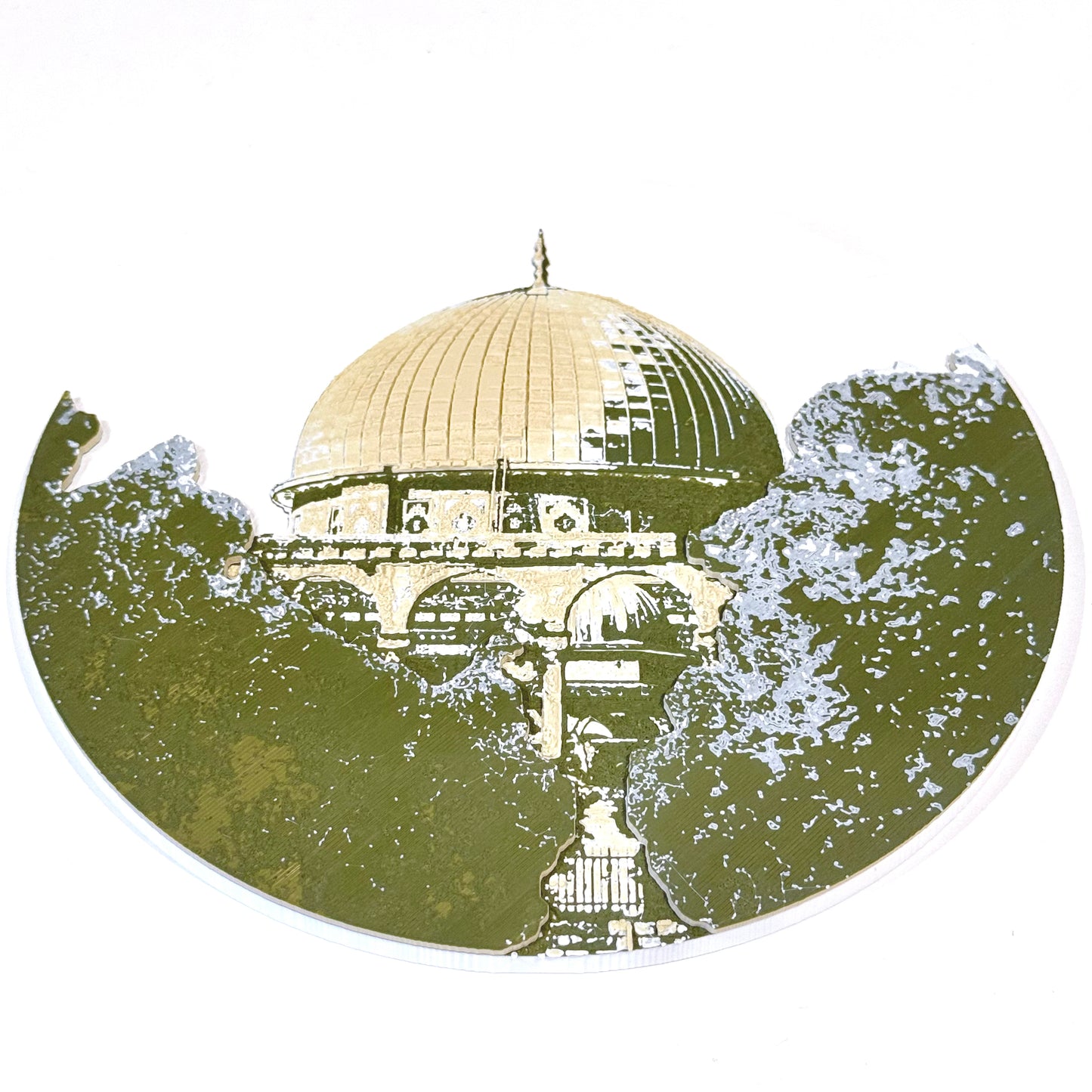 Dome of the Rock: Circular Canvas Relief
