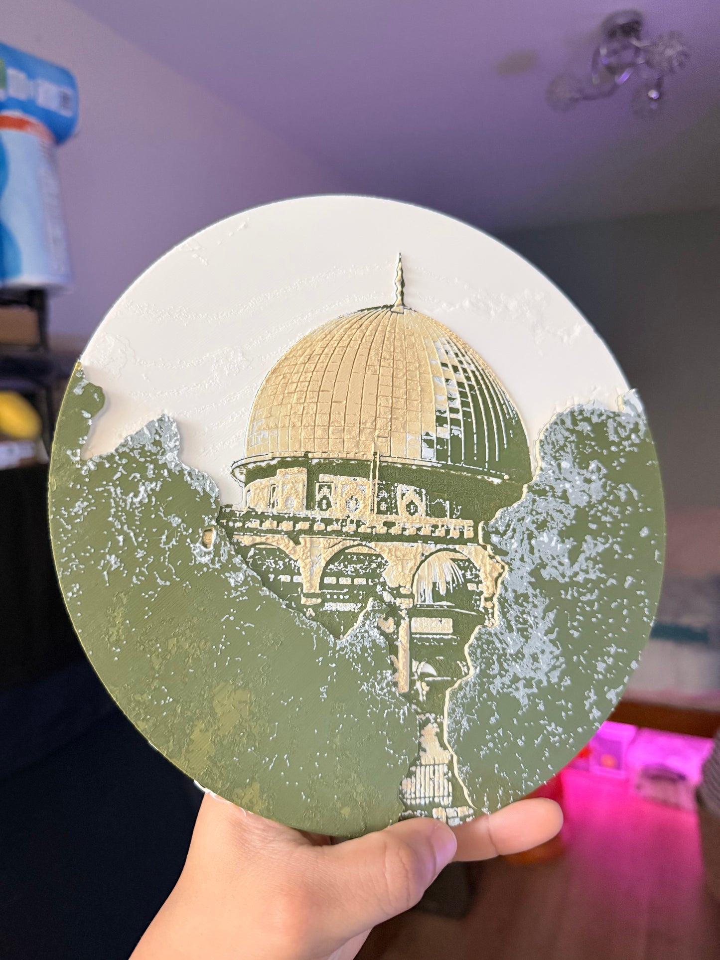 Dome of the Rock: Circular Canvas Relief