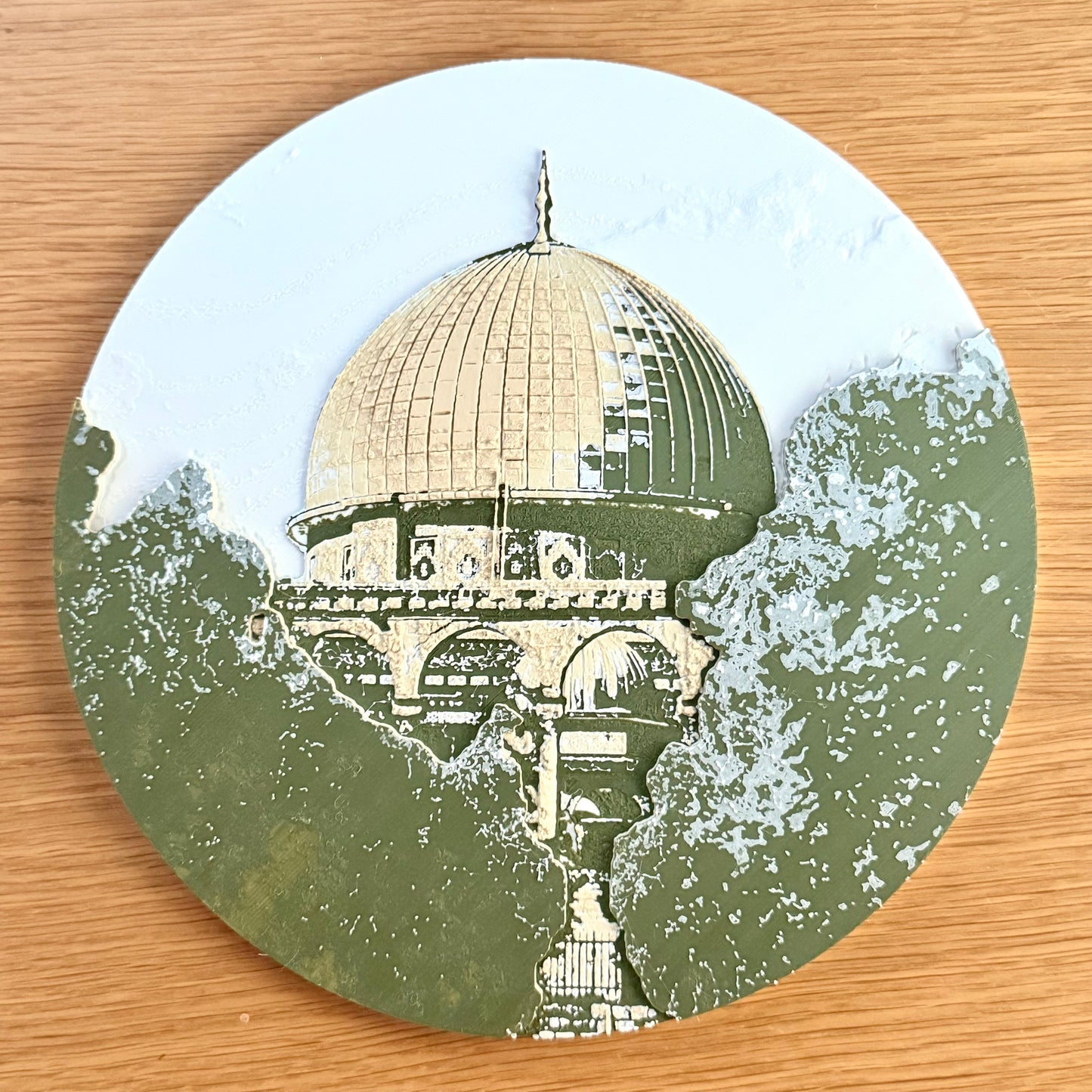 Dome of the Rock: Circular Canvas Relief