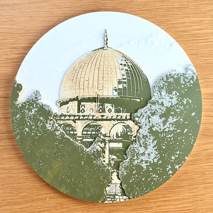 Dome of the Rock: Circular Canvas Relief